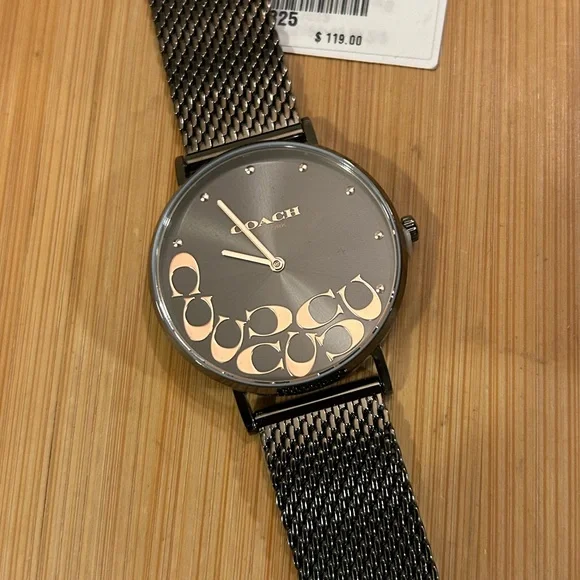 Coach Perry Watch With 36mm Gunmetal Grey Face & Gunmetal Grey MeshBracelet - Picture 6 of 9